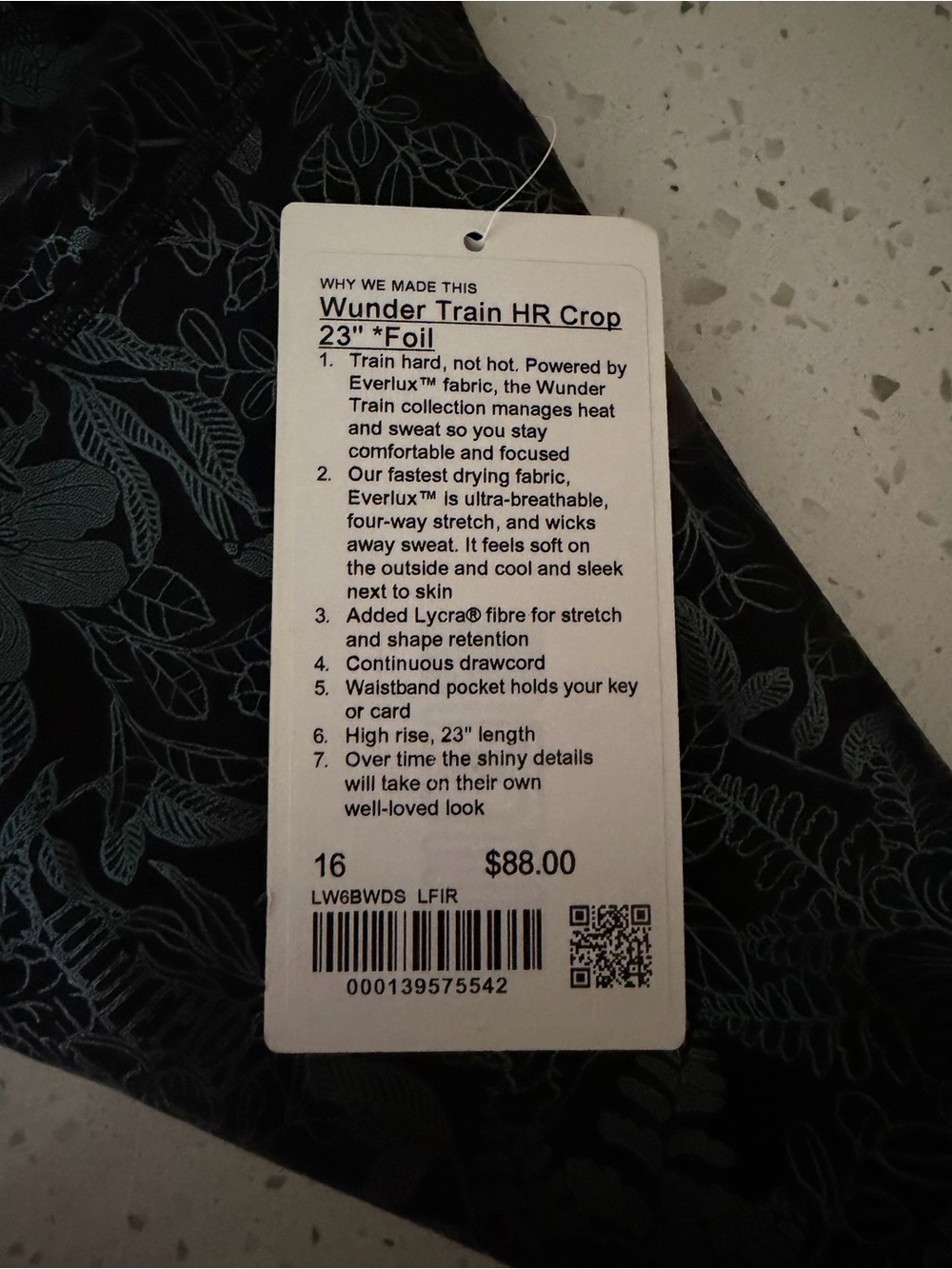 lululemon Wunder Train HR Crop 23" Foil Leggings